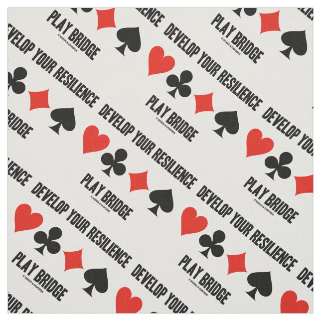 Develop Your Resilience Play Bridge Card Suits Fabric (Swatch)