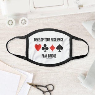 Develop Your Resilience Play Bridge Card Suits Face Mask