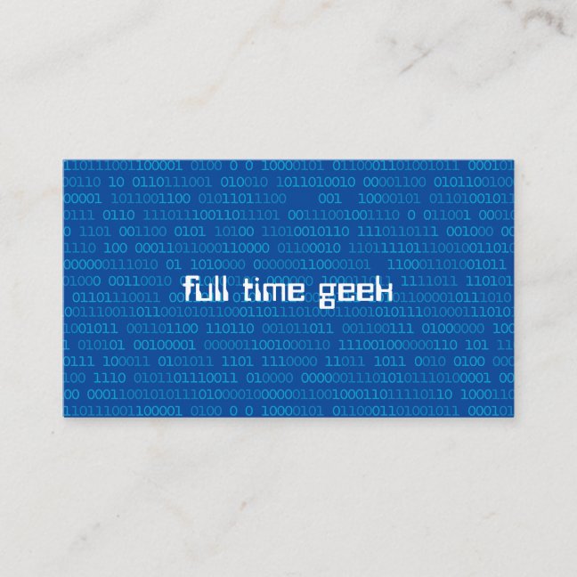 Developer Binary Numbers Artificial Intelligence Business Card