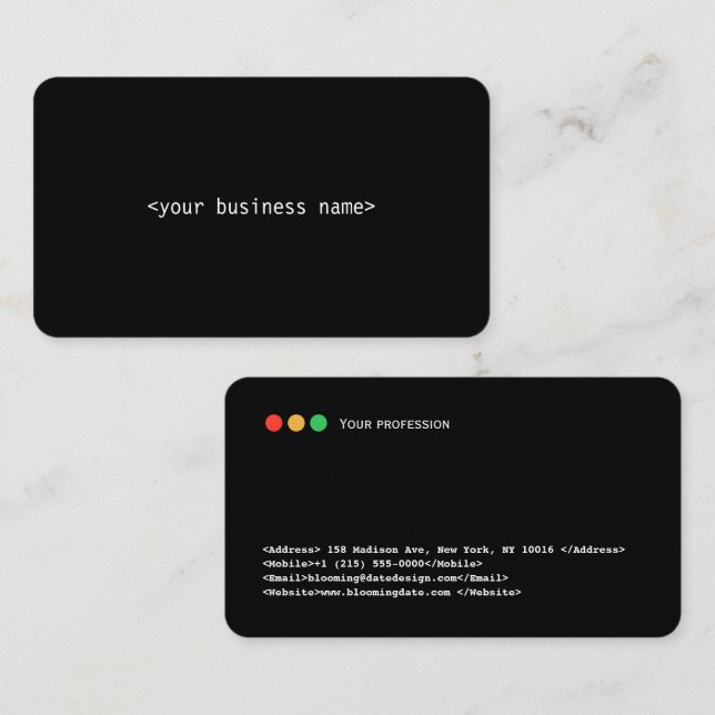 Developer Business Card (Front/Back)
