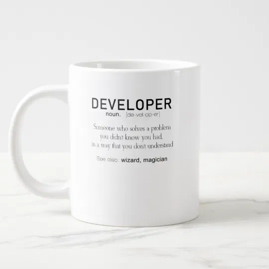 Developer Definition Coder Definition Funny Giant Coffee Mug