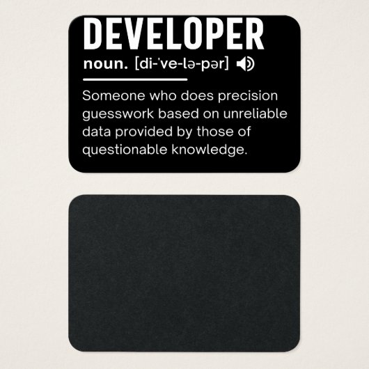 Developer Dictionary Definition Funny developers (Front & Back)