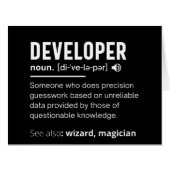 Developer Dictionary Definition Funny developers Cards (Front Horizontal)