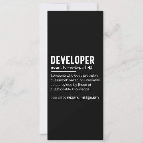 Developer Dictionary Definition Funny developers Holiday Card