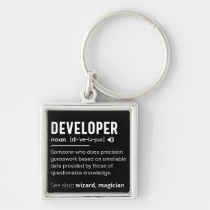 Developer Dictionary Definition Funny developers Keychain