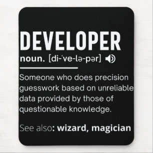 Developer Dictionary Definition Funny developers Mouse Pad