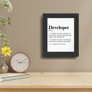 Developer Funny Definition Framed Art