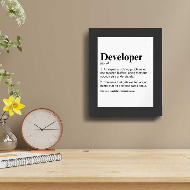 Developer Funny Definition Framed Art (Table Top)