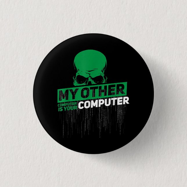 Developer Sysadmin Engineer Hacker Nerd Admin Code Button (Front)
