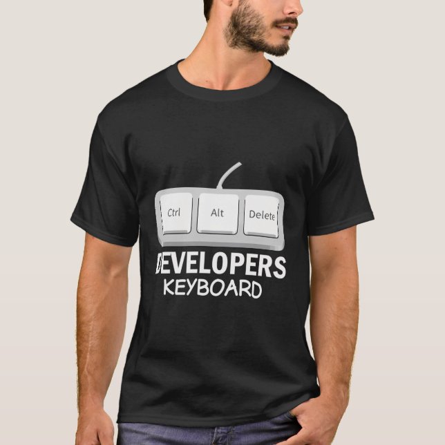 Developers Keyboard Coding Developer Design Stylis T-Shirt (Front)
