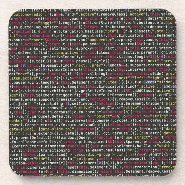 Developer's Terminal Pattern Beverage Coaster (Front)