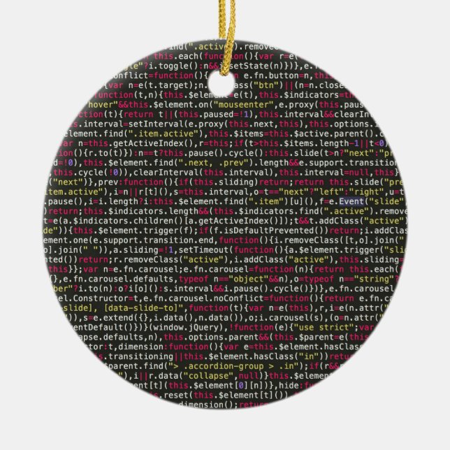 Developer's Terminal Pattern Ceramic Ornament (Front)