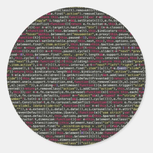 Developers Terminal Pattern Classic Round Sticker