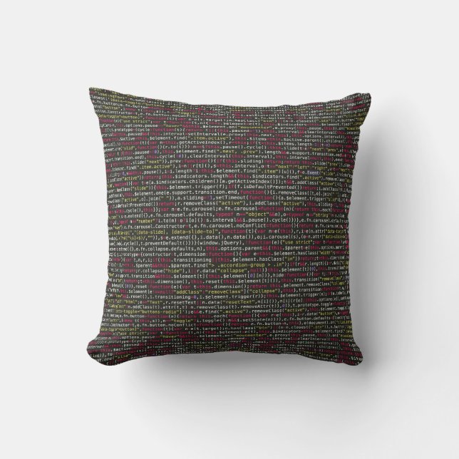 Developer's Terminal Pattern Throw Pillow (Front)