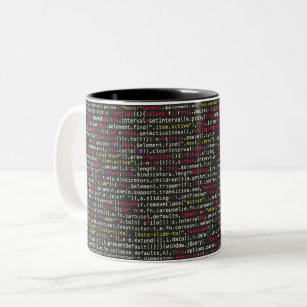 Developer's Terminal Pattern Two-Tone Coffee Mug