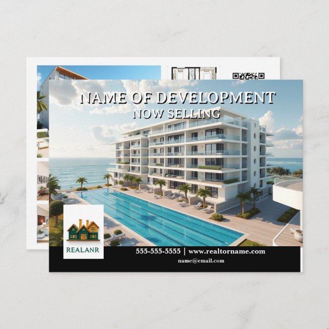 Development launch realtor real estate advertising postcard (Front/Back)
