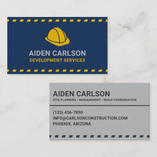 Development Services Hardhat Dark Blue Business Card