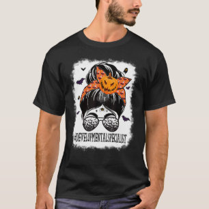 Developmental Specialist Messy Bun Spooky Orange H T-Shirt