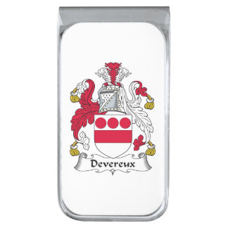 Devereux Family Crest Silver Finish Money Clip