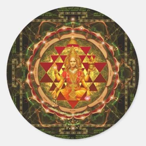 Devi Lakshmi Stotram_ Shri Yantra Classic Round Sticker