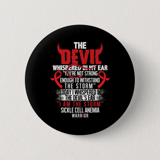 Devil2- Sickle Cell Anemia Awareness Supporter Rib Button (Front)