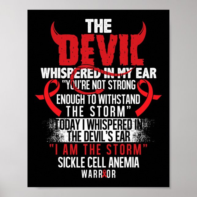Devil2- Sickle Cell Anemia Awareness Supporter Rib Poster (Front)