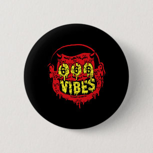 Devil 666 Vibes - Retro Style 666 Funny Evil Hallo Button