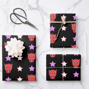 Devil and Stars Wrapping Paper Sheets