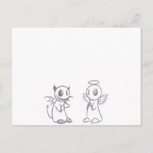DEVIL & ANGEL POSTCARD (Front)