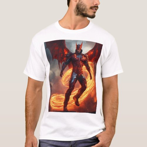 Devil Angel Summoning Digital Storm T_Shirt
