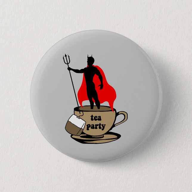 Devil anti tea party button (Front)
