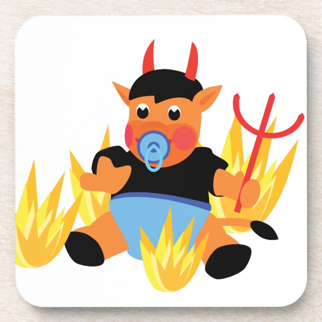 devil baby beverage coaster (Front)