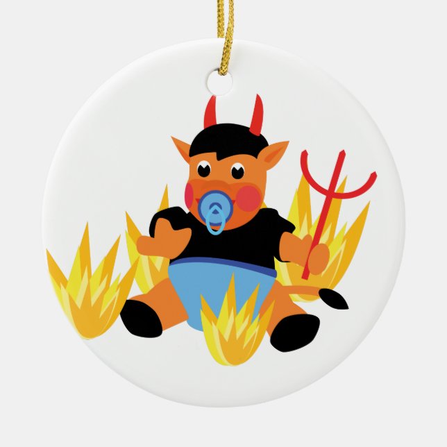 devil baby ceramic ornament (Front)