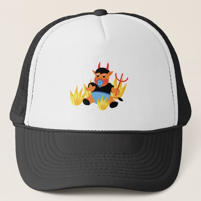 devil baby trucker hat (Front)
