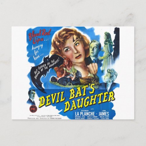 Devil Bats Daughter vintage horror movie poster Postcard