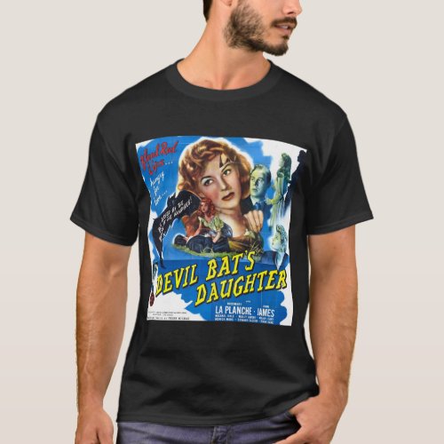 Devil Bats Daughter vintage horror movie poster T_Shirt