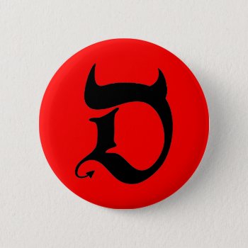 Devil (black Print / Red) Button by andersARTshop at Zazzle