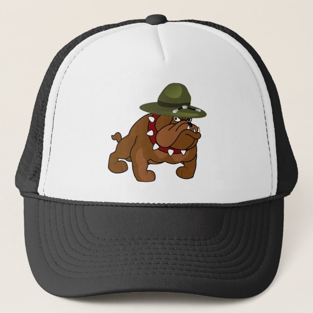 Devil Bull Dog Full Body (Add Your Own Text) Trucker Hat (Front)