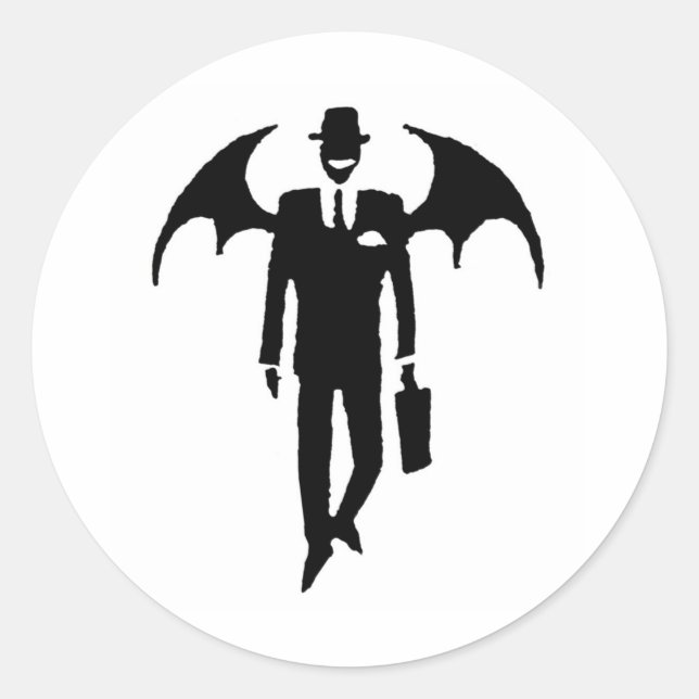 devil businessman classic round sticker (Front)