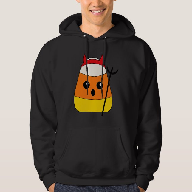 Devil Candy Corn Costume Halloween Puns Are So Cor Hoodie (Front)