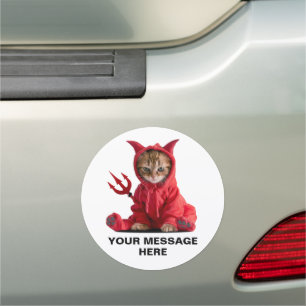 DEVIL CAT CUSTOMIZABLE CAR MAGNET