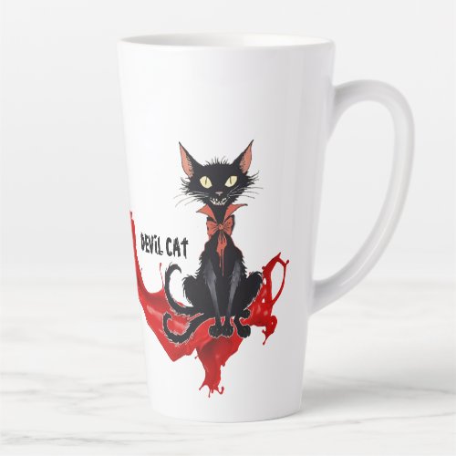 Devil cat latte mug