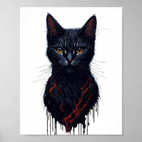 Devil Cat Witchy  Poster