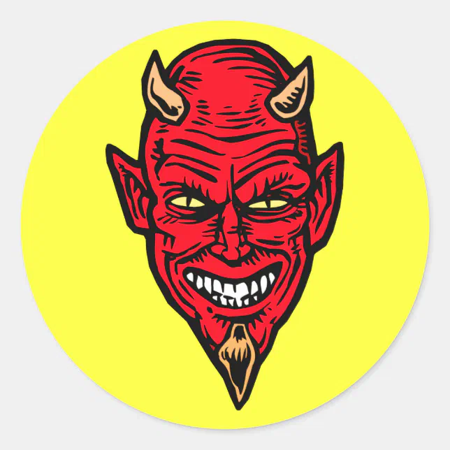 devil classic round sticker | Zazzle