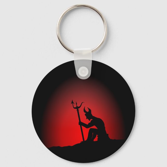 Devil Contemplating Keychain (Front)