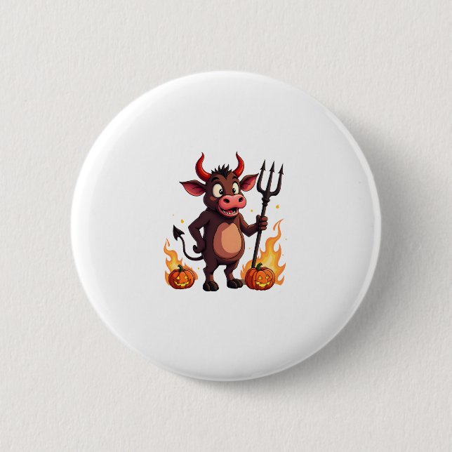Devil Cow Mischief Button (Front)