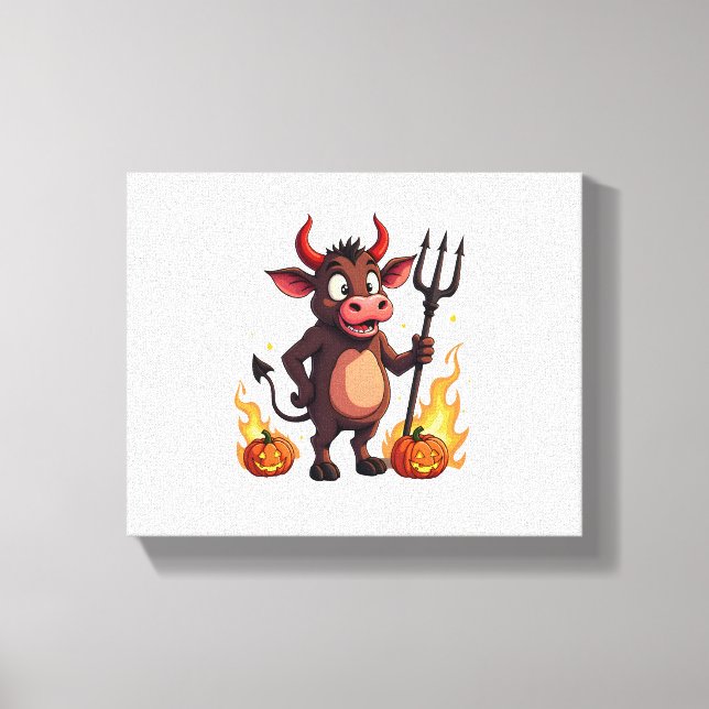 Devil Cow Mischief Canvas Print (Front)