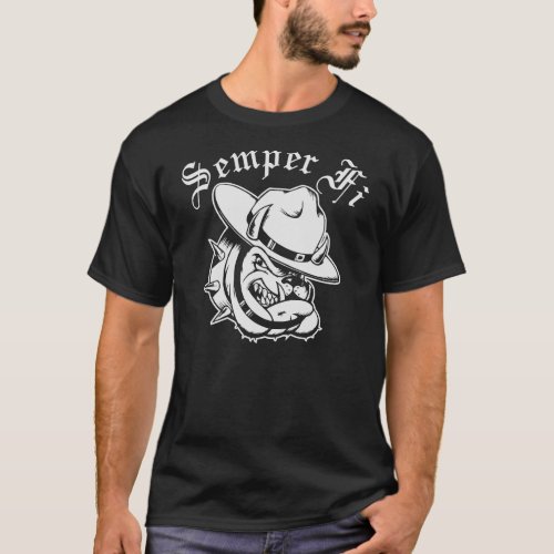 Devil Dog Semper Fi  WhiteTigerLLCcom  T_Shirt