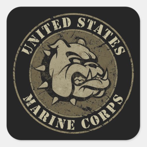 Devil Dog Vintage Emblem Square Sticker