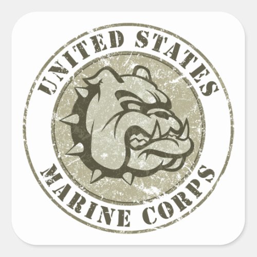 Devil Dog Vintage Emblem Square Sticker